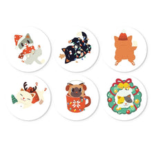 Cargar imagen en el visor de la galería, Mini Serie Pintar por Números - discos de Ø20cm (6 piezas) - Animalito festivo Figured'Art