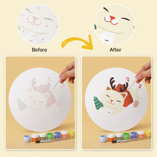 Cargar imagen en el visor de la galería, Mini Serie Pintar por Números - discos de Ø20cm (6 piezas) - Animalito festivo