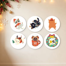 Cargar imagen en el visor de la galería, Mini Serie Pintar por Números - discos de Ø20cm (6 piezas) - Animalito festivo