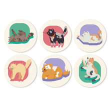 Cargar imagen en el visor de la galería, Mini Serie Pintar por Números - discos de Ø20cm (6 piezas) - Retrato de gato Figured'Art