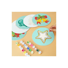 Cargar imagen en el visor de la galería, Mini Serie Pintar por Números - discos de Ø20cm (6 piezas) - Iconos navideños en menta