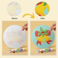 Cargar imagen en el visor de la galería, Mini Serie Pintar por Números - discos de Ø20cm (6 piezas) - Iconos navideños en menta