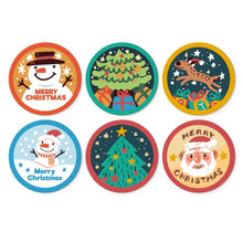 Cargar imagen en el visor de la galería, Mini Serie Pintar por Números - discos de Ø20cm (6 piezas) - Navidad colorida Figured'Art
