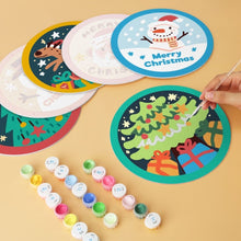 Cargar imagen en el visor de la galería, Mini Serie Pintar por Números - discos de Ø20cm (6 piezas) - Navidad colorida