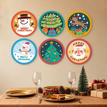 Cargar imagen en el visor de la galería, Mini Serie Pintar por Números - discos de Ø20cm (6 piezas) - Navidad colorida