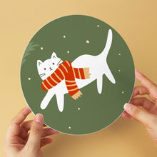 Cargar imagen en el visor de la galería, Mini Serie Pintar por Números - discos de Ø20cm (6 piezas) - Rincón navideño del gato