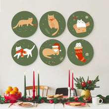 Cargar imagen en el visor de la galería, Mini Serie Pintar por Números - discos de Ø20cm (6 piezas) - Rincón navideño del gato