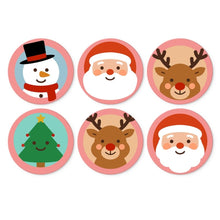 Cargar imagen en el visor de la galería, Mini Serie Pintar por Números - discos de Ø20cm (6 piezas) - Navidad en rosa empolvado Figured'Art