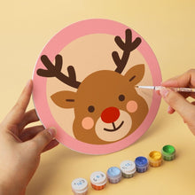 Cargar imagen en el visor de la galería, Mini Serie Pintar por Números - discos de Ø20cm (6 piezas) - Navidad en rosa empolvado
