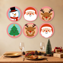 Cargar imagen en el visor de la galería, Mini Serie Pintar por Números - discos de Ø20cm (6 piezas) - Navidad en rosa empolvado