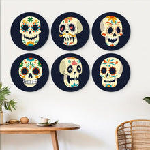 Cargar imagen en el visor de la galería, Mini Serie Pintar por Números - discos de Ø20cm (6 piezas) - Día de los Muertos