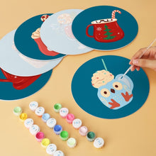 Cargar imagen en el visor de la galería, Mini Serie Pintar por Números - discos de Ø20cm (6 piezas) - Bebidas calientes de invierno