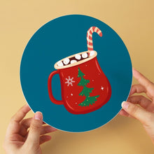 Cargar imagen en el visor de la galería, Mini Serie Pintar por Números - discos de Ø20cm (6 piezas) - Bebidas calientes de invierno
