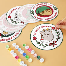 Cargar imagen en el visor de la galería, Mini Serie Pintar por Números - discos de Ø20cm (6 piezas) - Sellos navideños vintage
