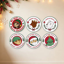 Cargar imagen en el visor de la galería, Mini Serie Pintar por Números - discos de Ø20cm (6 piezas) - Sellos navideños vintage