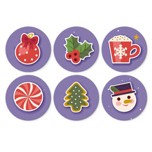 Cargar imagen en el visor de la galería, Mini Serie Pintar por Números - discos de Ø20cm (6 piezas) - Set navideño morado Figured'Art