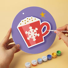 Cargar imagen en el visor de la galería, Mini Serie Pintar por Números - discos de Ø20cm (6 piezas) - Set navideño morado