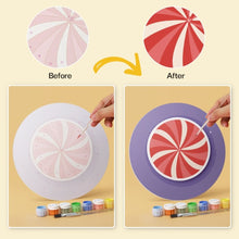 Cargar imagen en el visor de la galería, Mini Serie Pintar por Números - discos de Ø20cm (6 piezas) - Set navideño morado