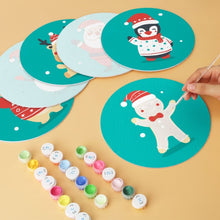 Cargar imagen en el visor de la galería, Mini Serie Pintar por Números - discos de Ø20cm (6 piezas) - Set festivo turquesa 1