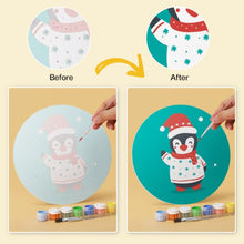 Cargar imagen en el visor de la galería, Mini Serie Pintar por Números - discos de Ø20cm (6 piezas) - Set festivo turquesa 1