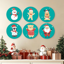 Cargar imagen en el visor de la galería, Mini Serie Pintar por Números - discos de Ø20cm (6 piezas) - Set festivo turquesa 1