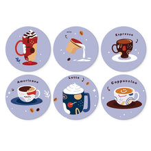 Cargar imagen en el visor de la galería, Mini Serie Pintar por Números - discos de Ø20cm (6 piezas) - Navidad de café y lavanda Figured'Art
