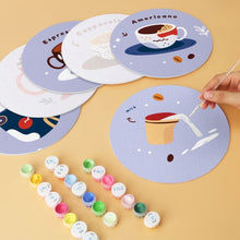 Cargar imagen en el visor de la galería, Mini Serie Pintar por Números - discos de Ø20cm (6 piezas) - Navidad de café y lavanda