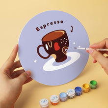 Cargar imagen en el visor de la galería, Mini Serie Pintar por Números - discos de Ø20cm (6 piezas) - Navidad de café y lavanda