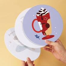 Cargar imagen en el visor de la galería, Mini Serie Pintar por Números - discos de Ø20cm (6 piezas) - Navidad de café y lavanda