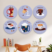 Cargar imagen en el visor de la galería, Mini Serie Pintar por Números - discos de Ø20cm (6 piezas) - Navidad de café y lavanda