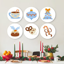 Cargar imagen en el visor de la galería, Mini Serie Pintar por Números - discos de Ø20cm (6 piezas) - Iconos navideños refinados