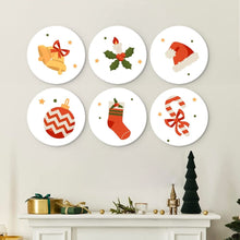 Cargar imagen en el visor de la galería, Mini Serie Pintar por Números - discos de Ø20cm (6 piezas) - Navidad escarlata