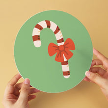 Cargar imagen en el visor de la galería, Mini Serie Pintar por Números - discos de Ø20cm (6 piezas) - Iconos navideños verdes