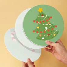 Cargar imagen en el visor de la galería, Mini Serie Pintar por Números - discos de Ø20cm (6 piezas) - Iconos navideños verdes
