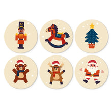Cargar imagen en el visor de la galería, Mini Serie Pintar por Números - discos de Ø20cm (6 piezas) - Juguete navideño vintage Figured'Art