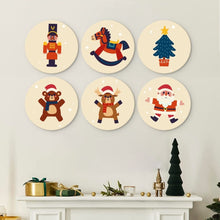 Cargar imagen en el visor de la galería, Mini Serie Pintar por Números - discos de Ø20cm (6 piezas) - Juguete navideño vintage