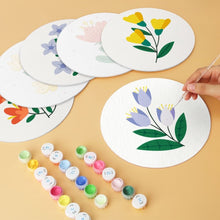 Cargar imagen en el visor de la galería, Mini Serie Pintar por Números - discos de Ø20cm (6 piezas) - Retratos botánicos
