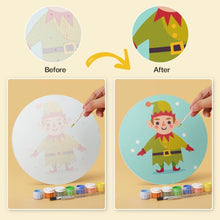 Cargar imagen en el visor de la galería, Mini Serie Pintar por Números - discos de Ø20cm (6 piezas) - Set festivo turquesa 2