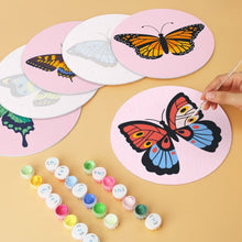 Cargar imagen en el visor de la galería, Mini Serie Pintar por Números - discos de Ø20cm (6 piezas) - Mariposas