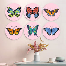 Cargar imagen en el visor de la galería, Mini Serie Pintar por Números - discos de Ø20cm (6 piezas) - Mariposas