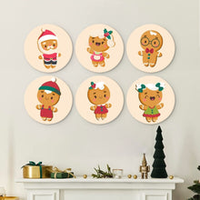 Cargar imagen en el visor de la galería, Mini Serie Pintar por Números - discos de Ø20cm (6 piezas) - Amigos de jengibre 2