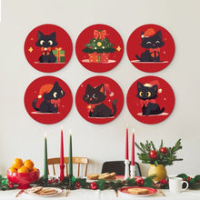 Cargar imagen en el visor de la galería, Mini Serie Pintar por Números - discos de Ø20cm (6 piezas) - Muérdago y patitas
