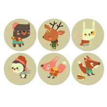 Cargar imagen en el visor de la galería, Mini Serie Pintar por Números - discos de Ø20cm (6 piezas) - Invierno en el bosque Figured'Art