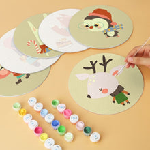 Cargar imagen en el visor de la galería, Mini Serie Pintar por Números - discos de Ø20cm (6 piezas) - Invierno en el bosque