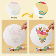 Cargar imagen en el visor de la galería, Mini Serie Pintar por Números - discos de Ø20cm (6 piezas) - Susurros florales