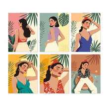 Cargar imagen en el visor de la galería, Mini Serie Pintar por Números 15x20cm (6 piezas) - Musa tropical Figured'Art