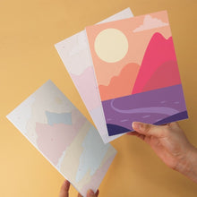 Cargar imagen en el visor de la galería, Mini Serie Pintar por Números 15x20cm (6 piezas) - Cumbres al atardecer