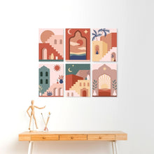 Cargar imagen en el visor de la galería, Mini Serie Pintar por Números 15x20cm (6 piezas) - Puertas del desierto