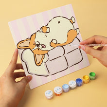 Cargar imagen en el visor de la galería, Mini Serie Pintar por Números 20x20cm (6 piezas) - Vida de Corgi