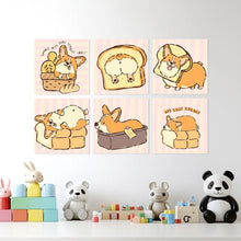 Cargar imagen en el visor de la galería, Mini Serie Pintar por Números 20x20cm (6 piezas) - Vida de Corgi